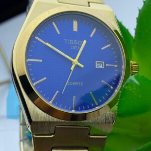 Tissot Quartz Watch - Gold & Blue Elegance