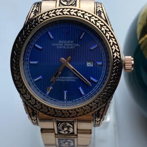 Unique Engraved Rose Gold Rolex Datejust Watch