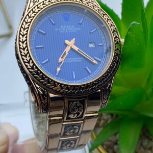 Unique Engraved Rose Gold Rolex Datejust Watch