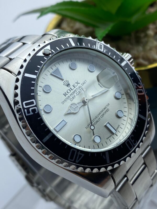 Men’s Stainless Steel Rolex Lookalike Watch – Rotating Bezel & Calendar Function - Image 2