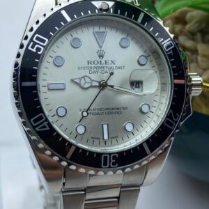 Men’s Stainless Steel Rolex Lookalike Watch – Rotating Bezel & Calendar Function