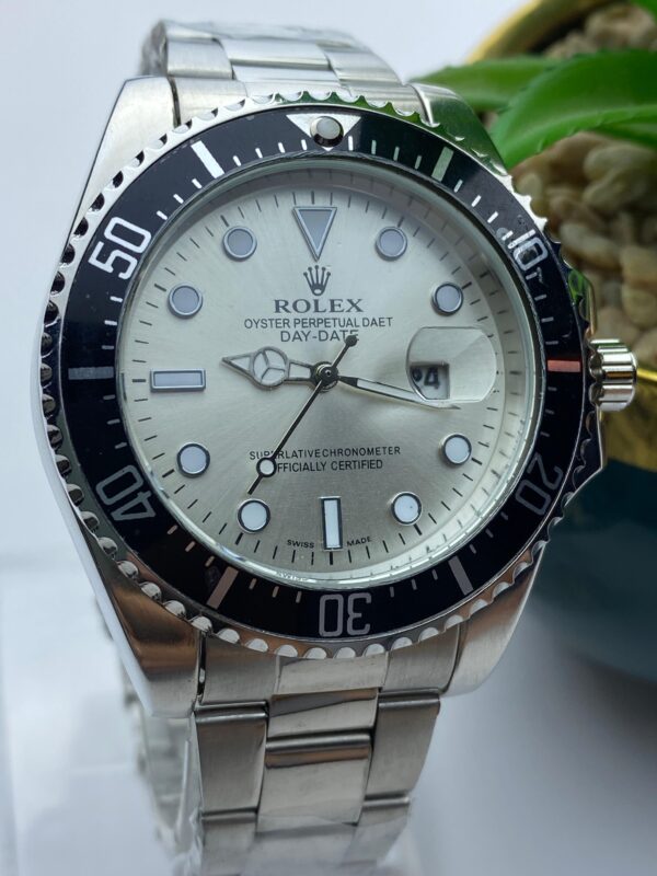 Men’s Stainless Steel Rolex Lookalike Watch – Rotating Bezel & Calendar Function - Image 3