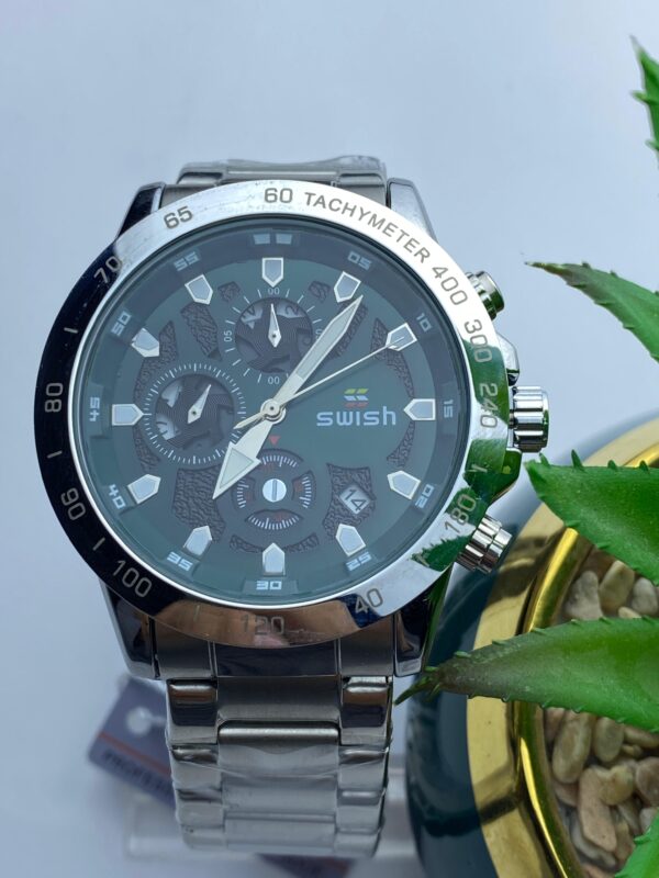 Swish Men's Luxury Quartz Watch – Gold Stainless Steel with Chronograph Features - Image 3