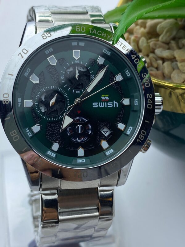 Swish Men's Luxury Quartz Watch – Gold Stainless Steel with Chronograph Features - Image 6