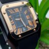 Cartier-Inspired Luxury Watch – Square Dial in Black & Rose Gold