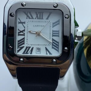 Cartier-Inspired Luxury Watch – Square Dial in Black & Rose Gold