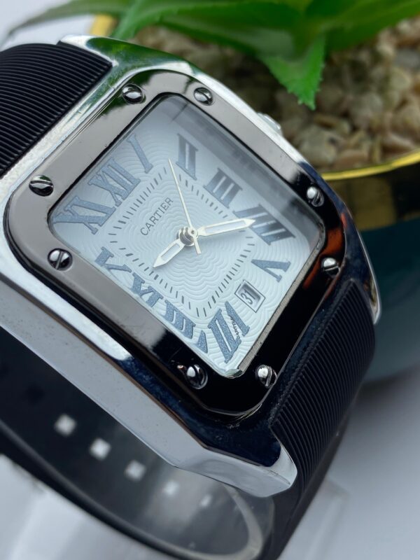 Cartier-Inspired Luxury Watch – Square Dial in Black & Rose Gold - Image 6