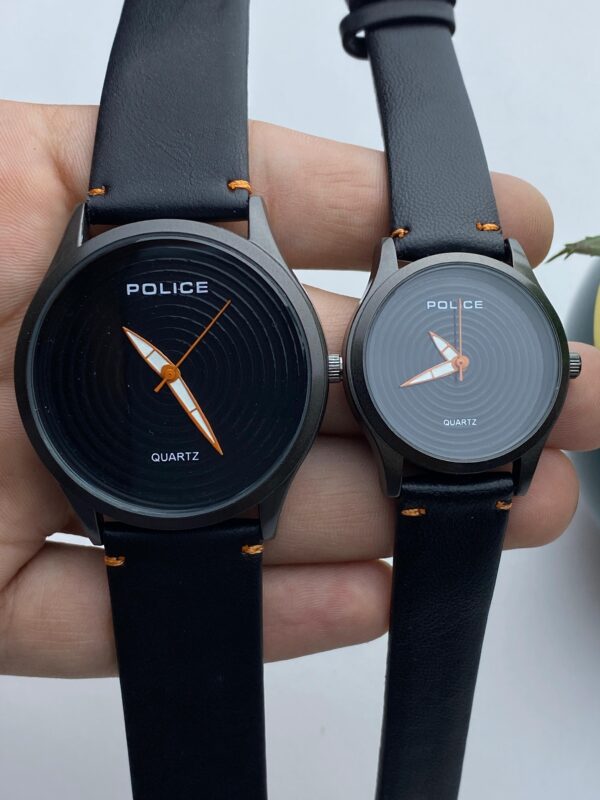 POLICE His & Hers Quartz Watches – White Dial with Orange Details - Image 3
