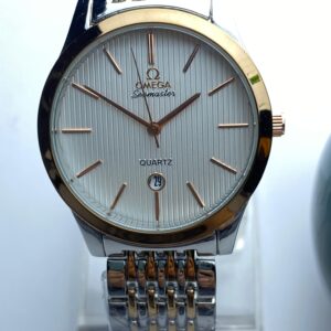 Classic Omega Seamaster Style Quartz Watch - Two-Tone Design