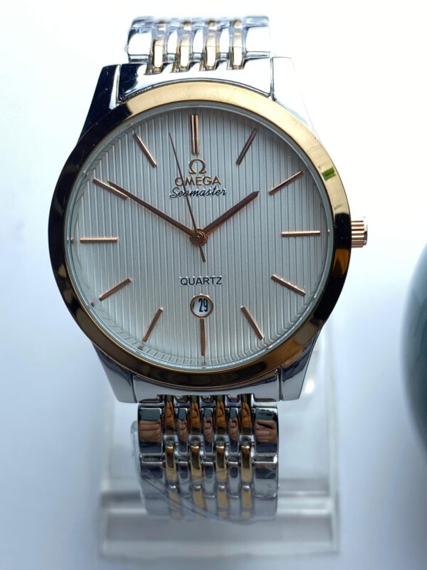 Classic Omega Seamaster Style Quartz Watch - Two-Tone Design - Image 3