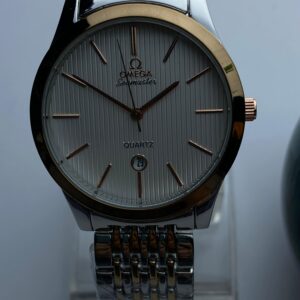 Classic Omega Seamaster Style Quartz Watch - Two-Tone Design