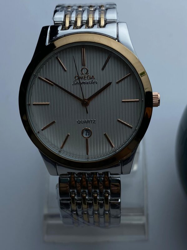 Classic Omega Seamaster Style Quartz Watch - Two-Tone Design - Image 2