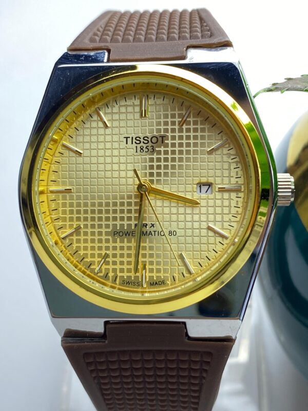 Tissot PRX Powermatic 80 Gold Dial & Comfortable Rubber Strap - Image 6