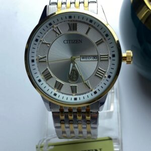 Elegant Gold-Tone Citizen Watch with Crystal Hour Markers & Date