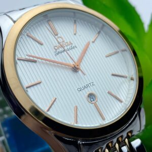 Classic Omega Seamaster Style Quartz Watch - Two-Tone Design