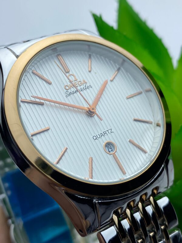 Classic Omega Seamaster Style Quartz Watch - Two-Tone Design