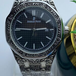 Engraved Audemars Piguet Black Dial Watch