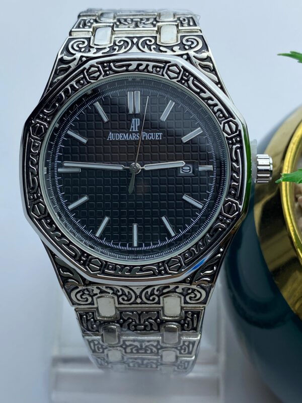 Engraved Audemars Piguet Black Dial Watch - Image 2
