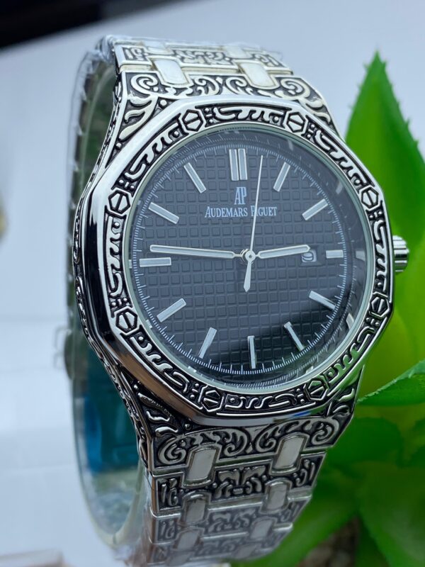 Engraved Audemars Piguet Black Dial Watch