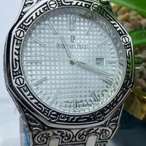 Engraved Audemars Piguet Black Dial Watch