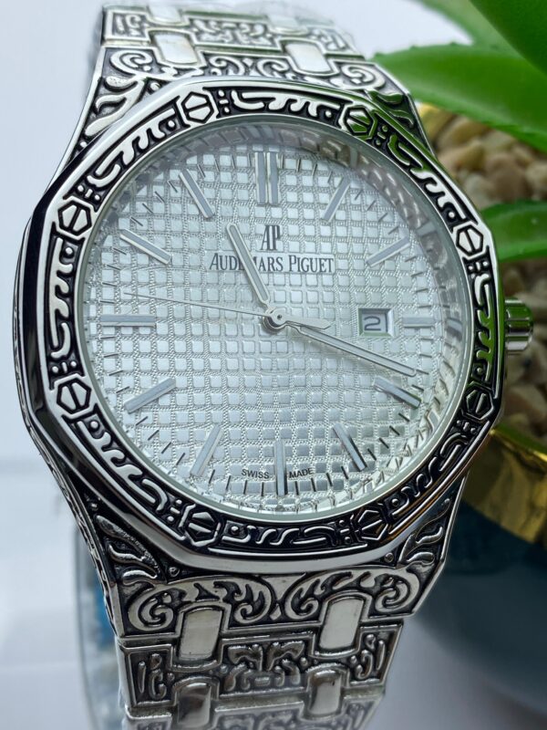 Engraved Audemars Piguet Black Dial Watch - Image 4
