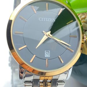 Citizen Quartz Watch - Gold and Steel with Black Face