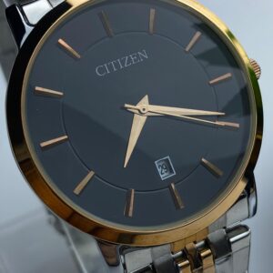 Citizen Quartz Watch - Gold and Steel with Black Face