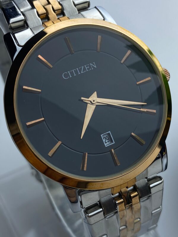 Citizen Quartz Watch - Gold and Steel with Black Face