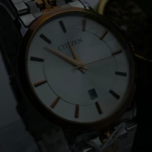 Citizen Quartz Watch - Gold and Steel with Black Face