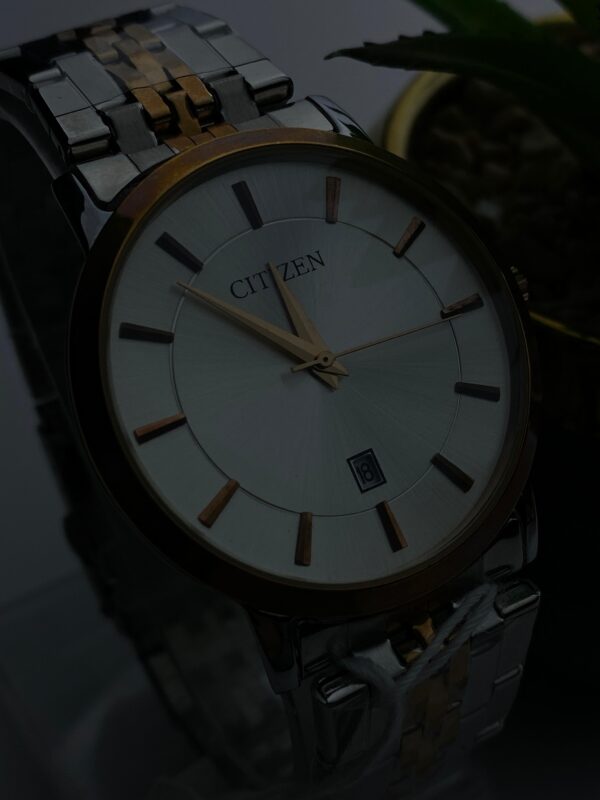 Citizen Quartz Watch - Gold and Steel with Black Face - Image 6