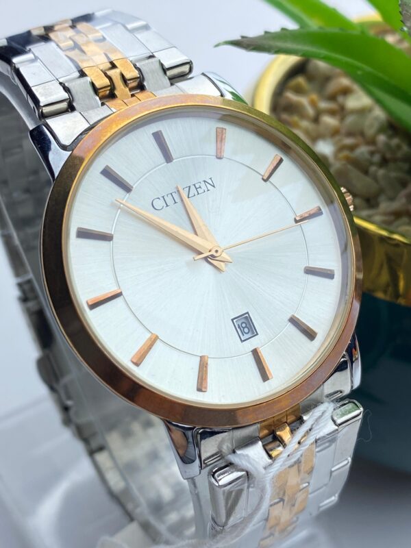 Citizen Quartz Watch - Gold and Steel with Black Face - Image 2