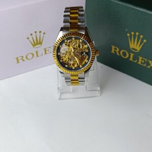 Gold & Silver Automatic See-Through Watch