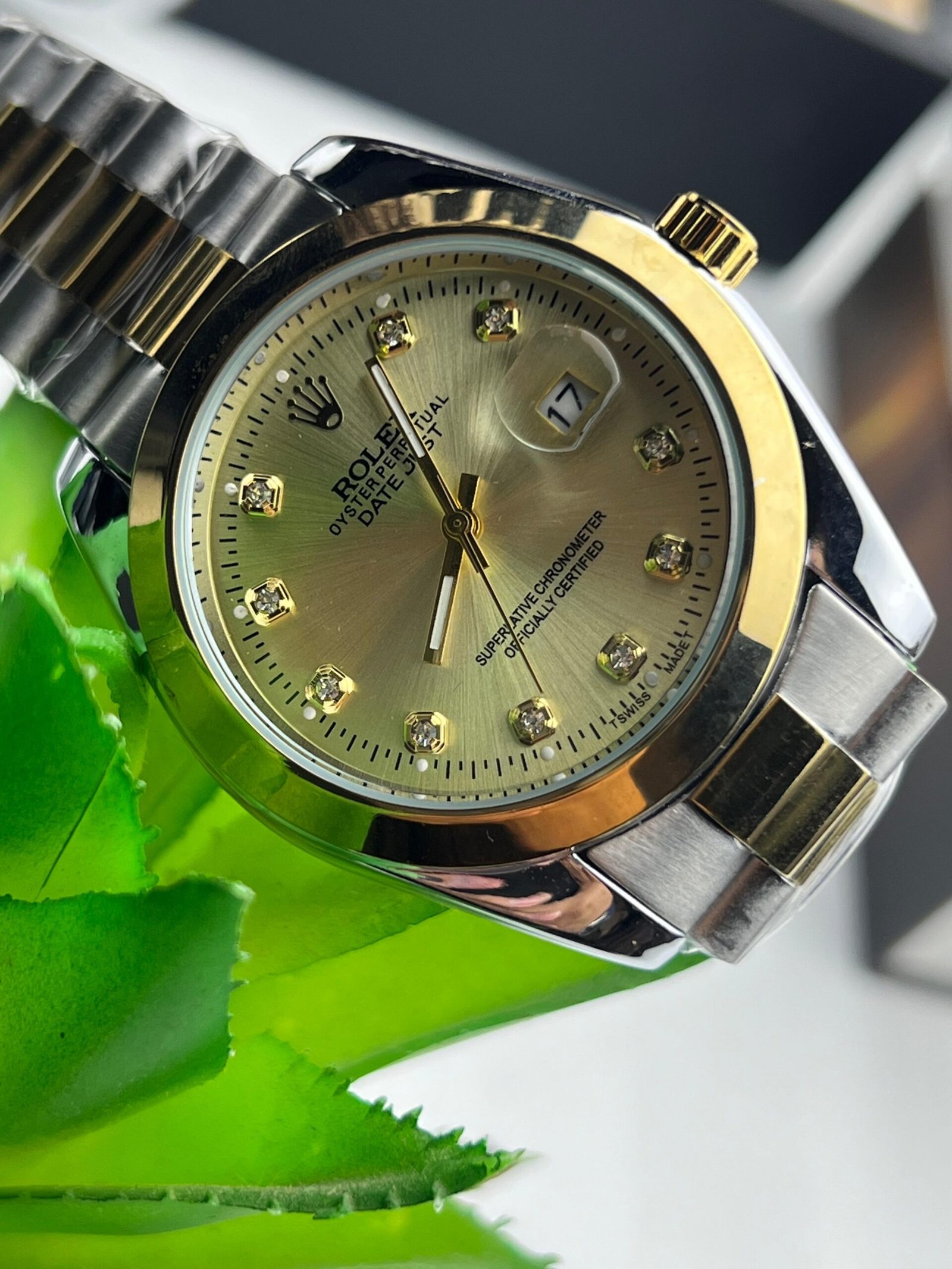 Rolex Datejust Two-Tone Men's Watch with Fluted Bezel and Diamond Hour Markers - Image 2