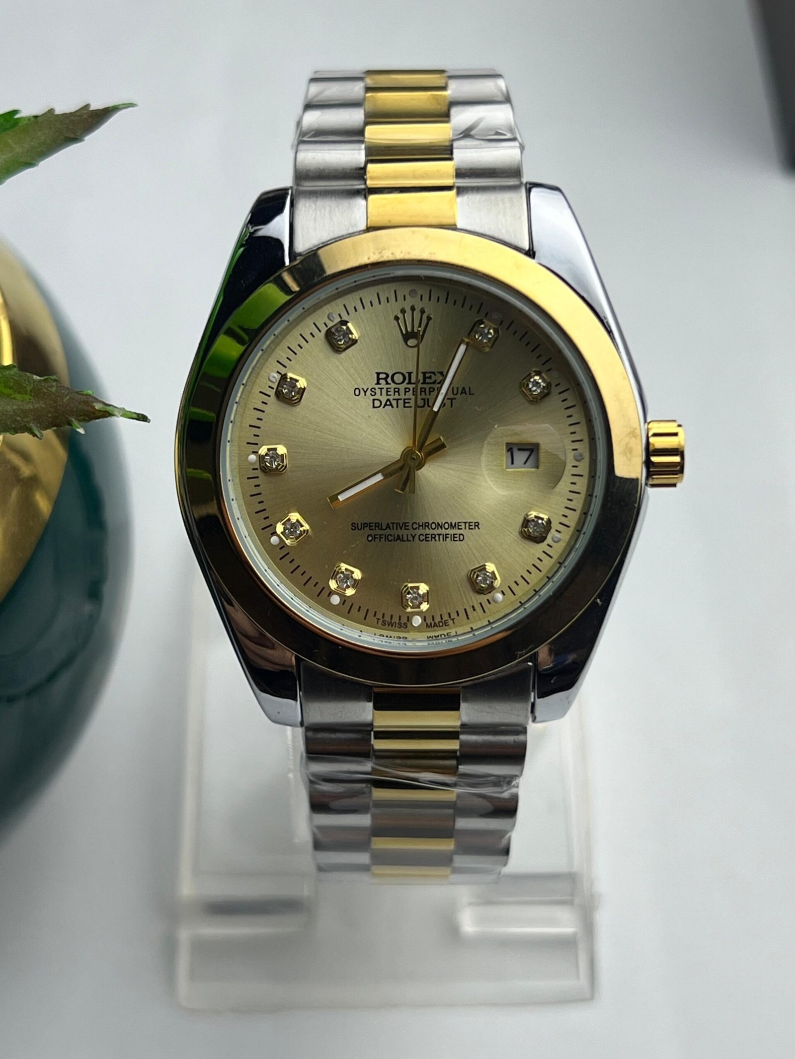 Rolex Datejust Two-Tone Men's Watch with Fluted Bezel and Diamond Hour Markers - Image 3
