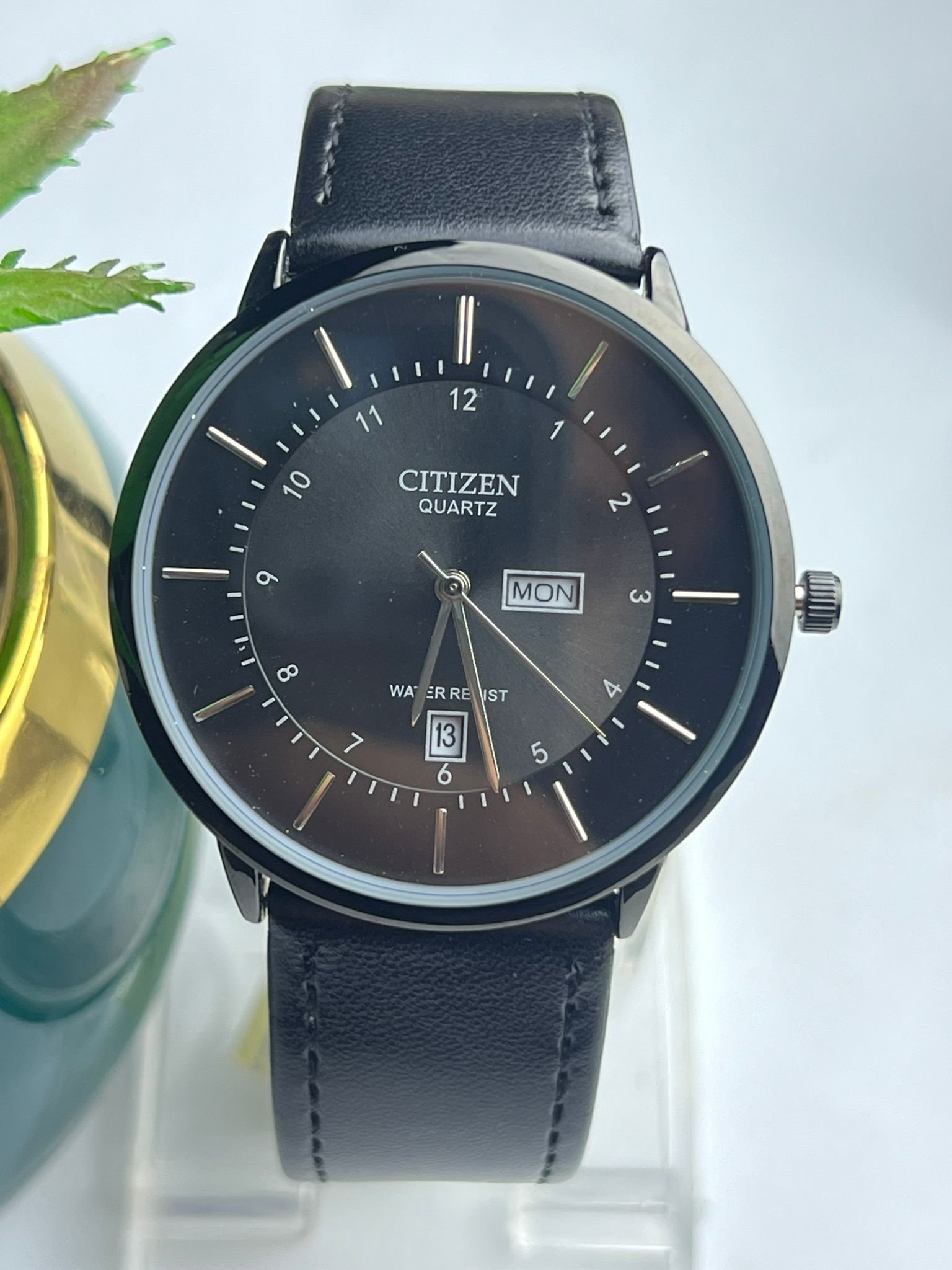 Sleek Citizen Quartz Men's Watch with Black Case & Grey Dial - Image 12